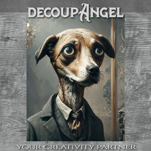 Papel De Seda William - Cachorro Dapper - Decoupage -