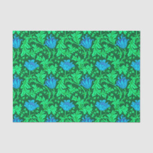 Papel De Seda William Morris Anemone, Emerald Green e Blue