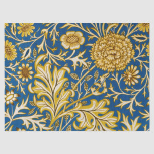Papel De Seda William Morris Cherwell Padrão Floral Azul