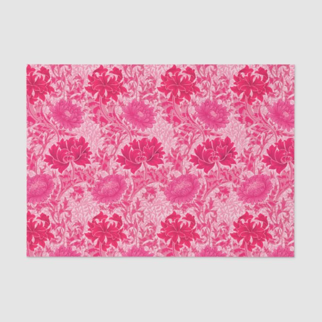Papel De Seda William Morris Chrysanthemums, Fuchsia Pink (Frente )