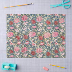 Papel De Seda William Morris Cray Design Floral Vintage Floral