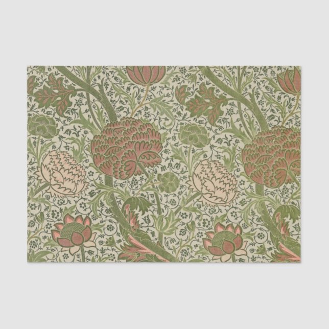 Papel De Seda William Morris Cray Sage Flower Floral Botânica (Frente )