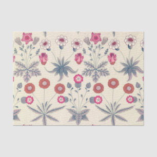 Papel De Seda William Morris Daisy Padrão Floral Vermelho Laranj