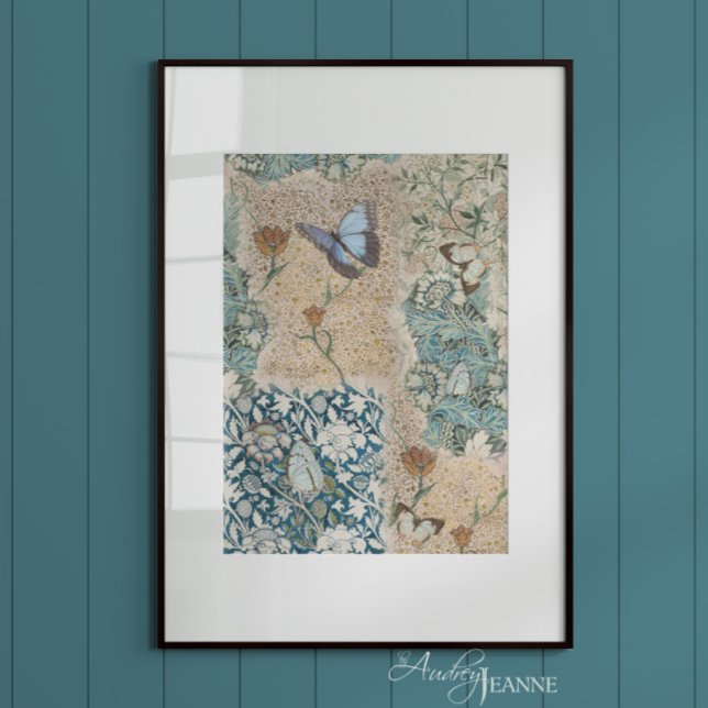 Papel De Seda William Morris Floral Butterfly Garden Decoupage (Criador carregado)