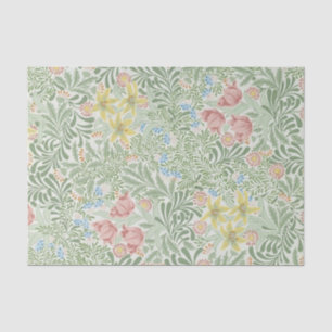 Papel De Seda William Morris - Flores de primavera rosa e amarel