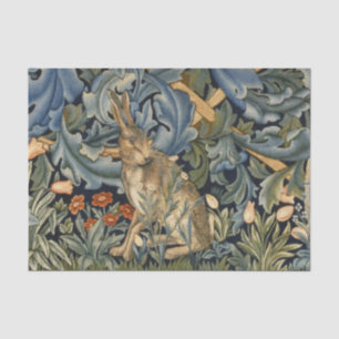 Papel De Seda William Morris Forest Rabbit Floral Art Nouveau