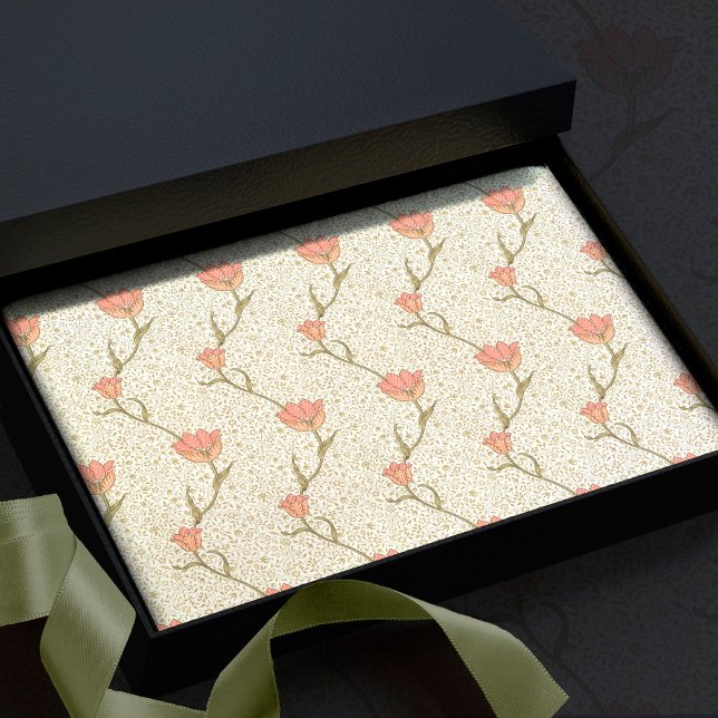 Papel De Seda William Morris Garden Tulip Floral Patterno (Criador carregado)