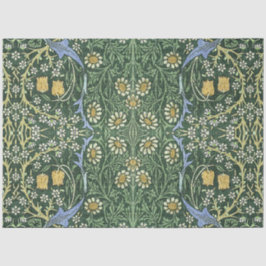 Papel De Seda William Morris Green Floral Vintage White Daisies
