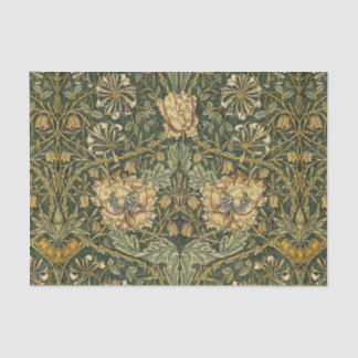 Papel De Seda William Morris Honeysuckle Green Floral