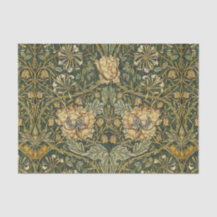 Papel De Seda William Morris Honeysuckle Verde Amarelo