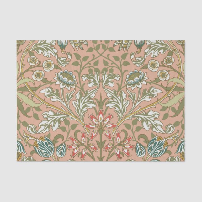 Papel De Seda William Morris Hyacinth Flor Rosa Art (Frente )