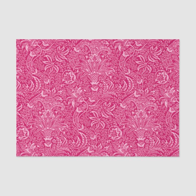 Papel De Seda William Morris Indian, Deep Fuchsia Pink (Frente )