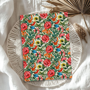 Papel De Seda William Morris inspirou flores vibrantes coloridas