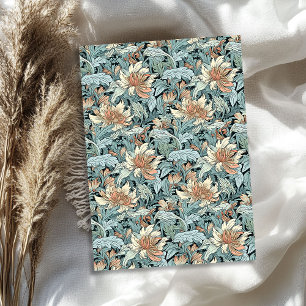 Papel De Seda William Morris inspirou pêssego azul pastel