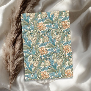 Papel De Seda William Morris inspirou pêssego azul verde pastel