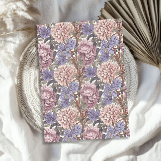 Papel De Seda William Morris inspirou roxo rosa pálido e poeiren