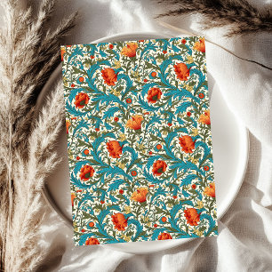 Papel De Seda William Morris inspirou terracotta pastel azul