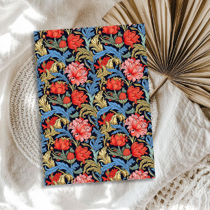 Papel De Seda William Morris inspirou um sábio azul rosa verde