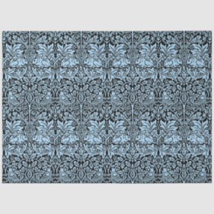 Papel De Seda William Morris Irmão Coelho Azul Claro Preto