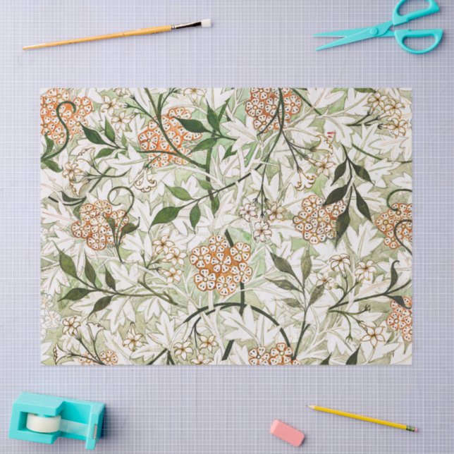 Papel De Seda William Morris Jasmine Blossom Garden Design (Arte )