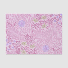 Papel De Seda William Morris - Larkspur - Flores e Folhas Rosa