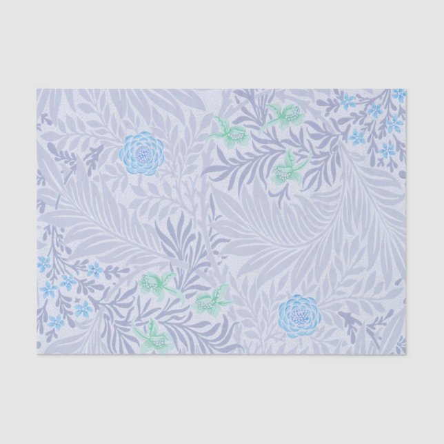Papel De Seda William Morris - Larkspur Flores e Folhas Roxas (Frente )