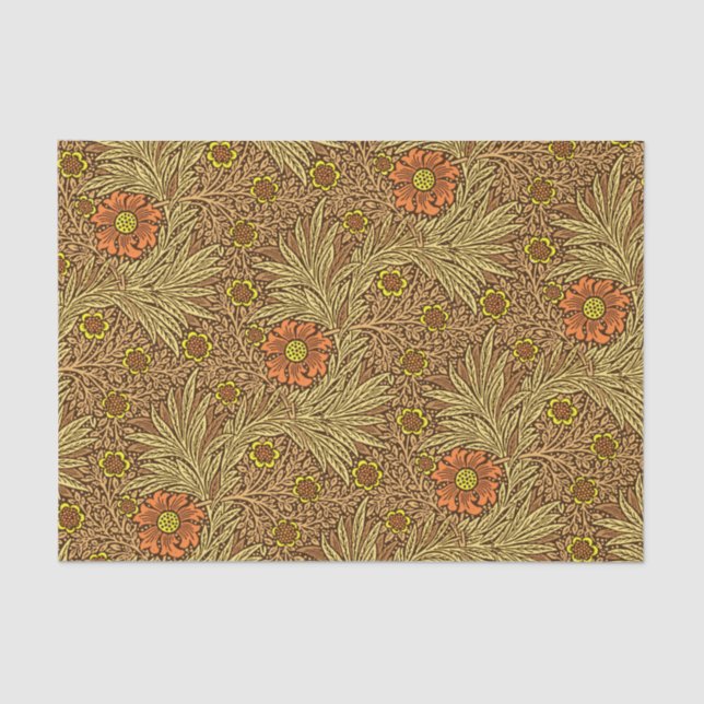 Papel De Seda William Morris Marigold, Copper Brown e Orange (Frente )