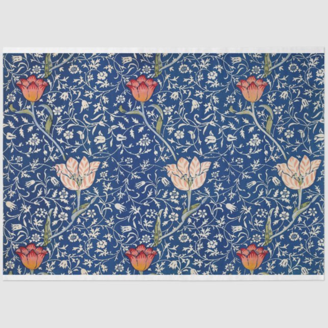 Papel De Seda William Morris Medway Blue Floral (Frente )