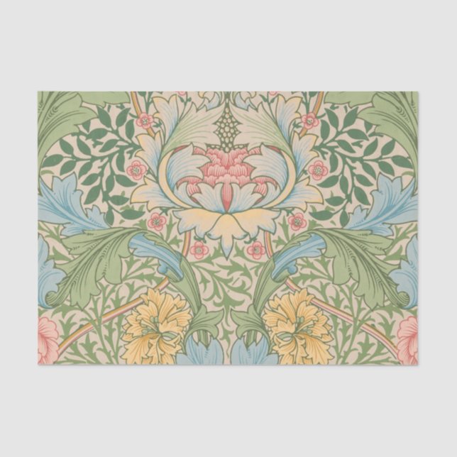 Papel De Seda William Morris Myrtle Floral Botânico (Frente )