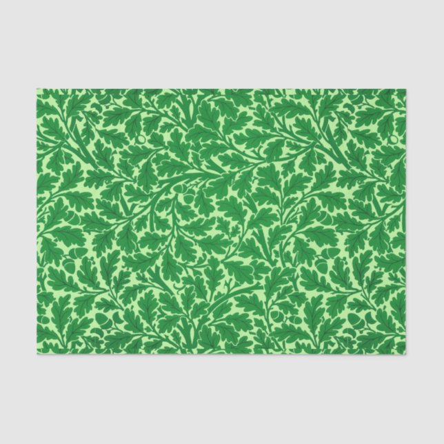 Papel De Seda William Morris Oak Leaves, Emerald Green (Frente )