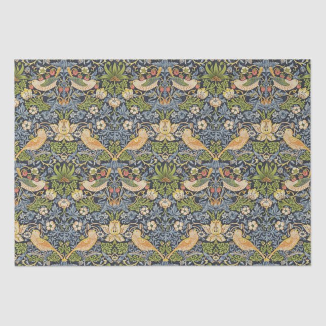 Papel De Seda William Morris - Padrão Floral de Thief de Morango (Frente )