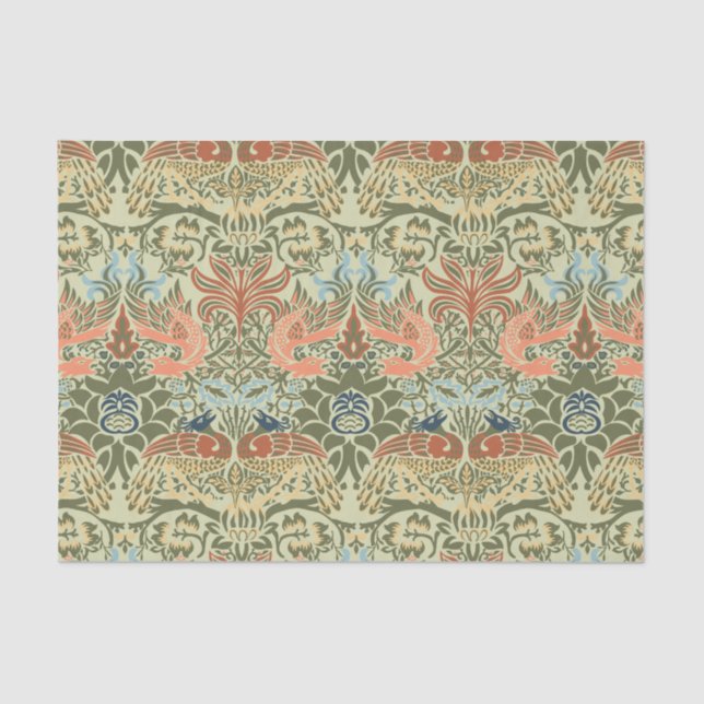 Papel De Seda William Morris Peacock e Dragon (Frente )