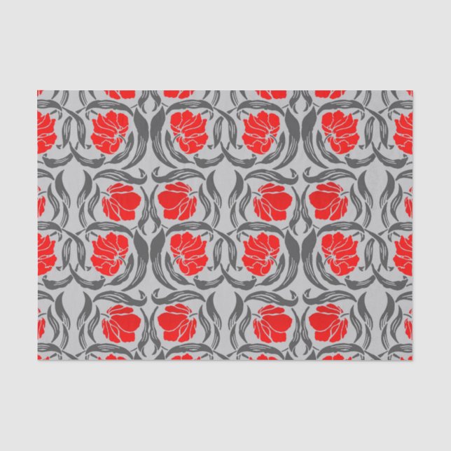 Papel De Seda William Morris Pimpernel, Cinzas prateadas e verme (Frente )