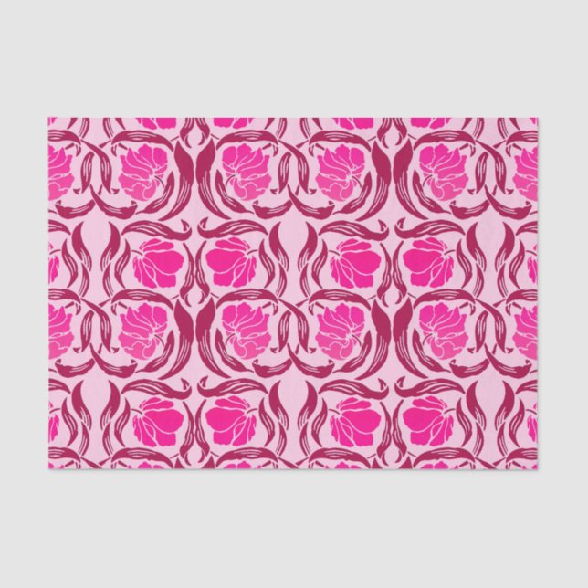 Papel De Seda William Morris Pimpernel, Fuchsia & Rosas claro (Frente )