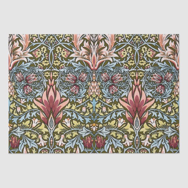 Papel De Seda William Morris Snakeshead Padrão Floral (Frente )