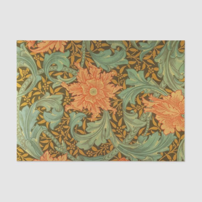 Papel De Seda William Morris Solteiro Stem Pattern Art Nouveau (Frente )