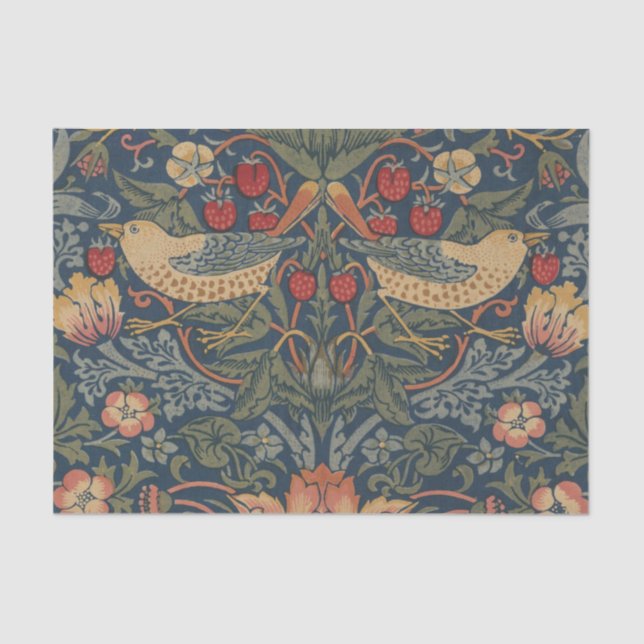 Papel De Seda William Morris Strawberry Theves Birds (Frente )