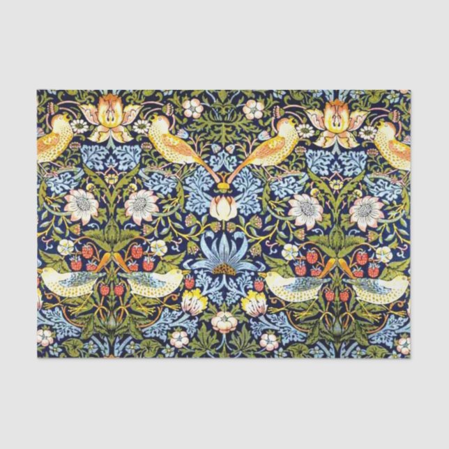 Papel De Seda William Morris, Strawberry Thief, (Frente )