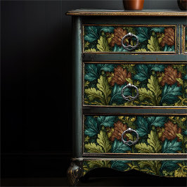 Papel De Seda William Morris Style Botânico Verde Vitoriano