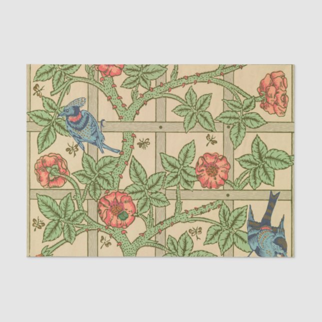 Papel De Seda William Morris Trellis Classic Wallpaper Design (Frente )