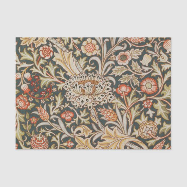 Papel De Seda William Morris Trent Garden Flower Classic Botânic (Frente )