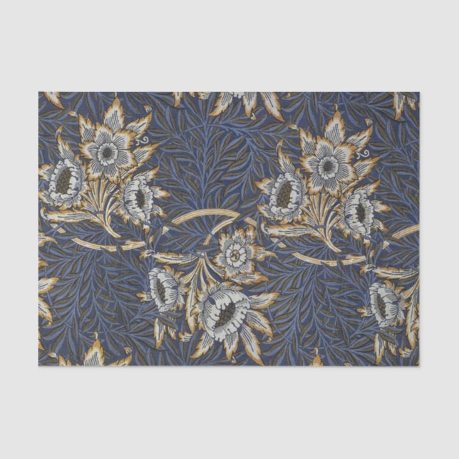 Papel De Seda William Morris Tulip Willow Blue Patterno (Frente )