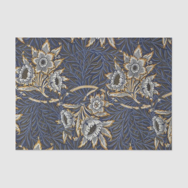 Papel De Seda William Morris Tulip Willow Blue Patterno (Frente )