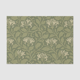 Papel De Seda William Morris Vintage Floral Honeysuckle Green