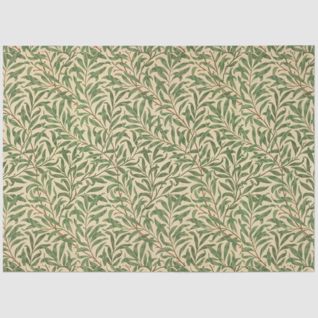 Papel De Seda William Morris Willow Bough Green Willow Leaves (Frente )