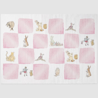 Papel De Seda Winnie the Pooh Pink Check Tissue Paper