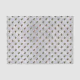 Papel De Seda Winter Holly Berry - Papel-Padrão