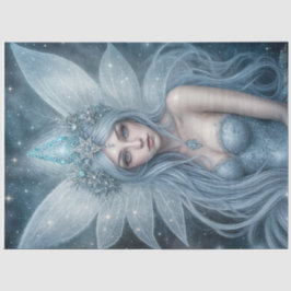 Papel De Seda Winter Ice Fairy Queen with Crystal Wings Fantasy 