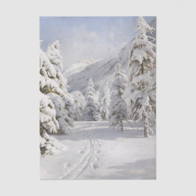 Papel De Seda Winter Landscape by Peder Mork Monsted (Frente )