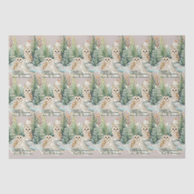 Papel De Seda Winter Owl Christmas– Woodland Tissue Paper (Frente )